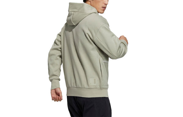 Куртка Men's adidas Logo Printing Big Pocket Sports Hooded Jacket Leather Gray, мультиколор — фото 2