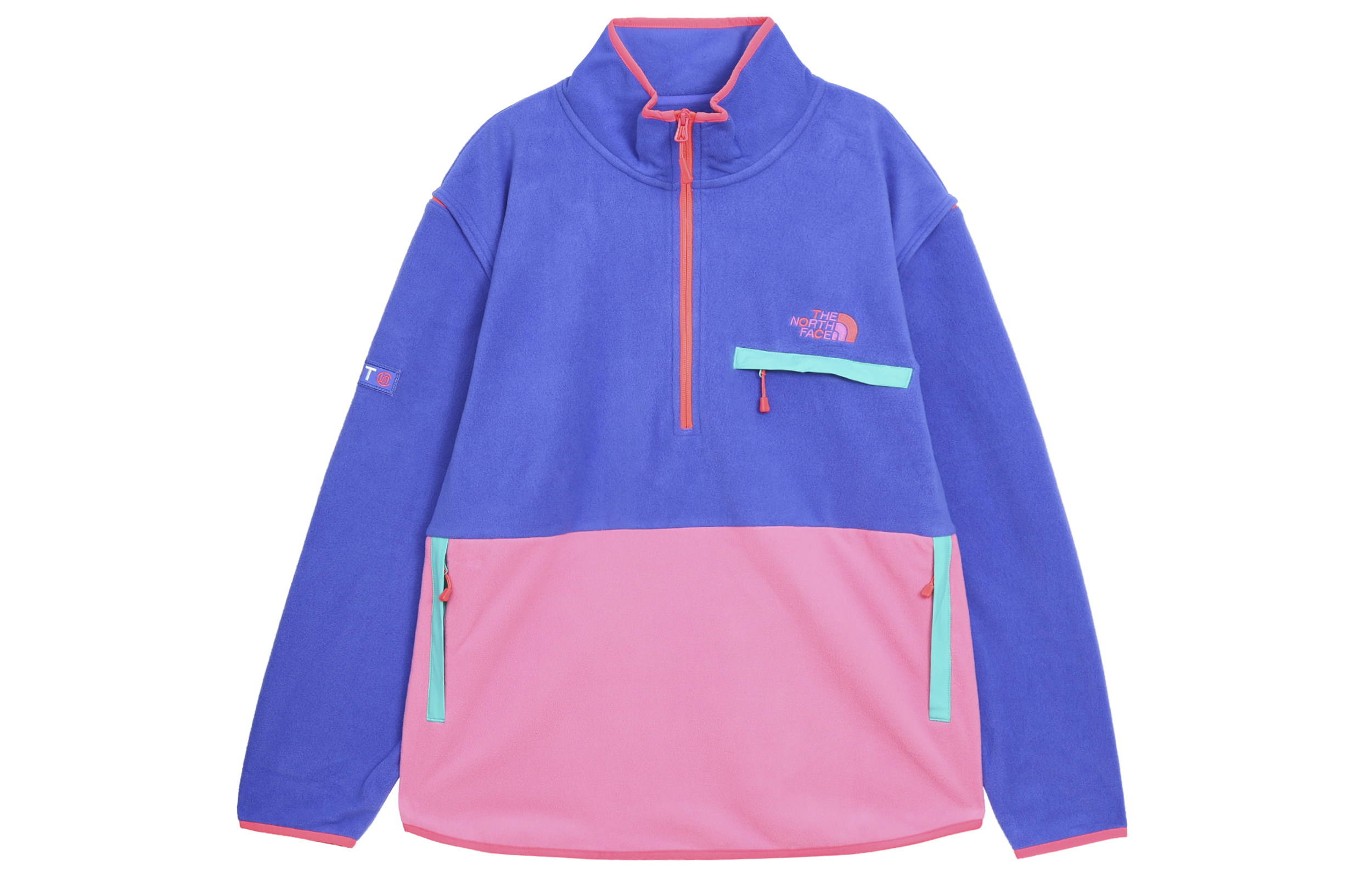 

THE NORTH FACE Совместная бархатная куртка Clot X North X CLOT, унисекс, сине-розовая