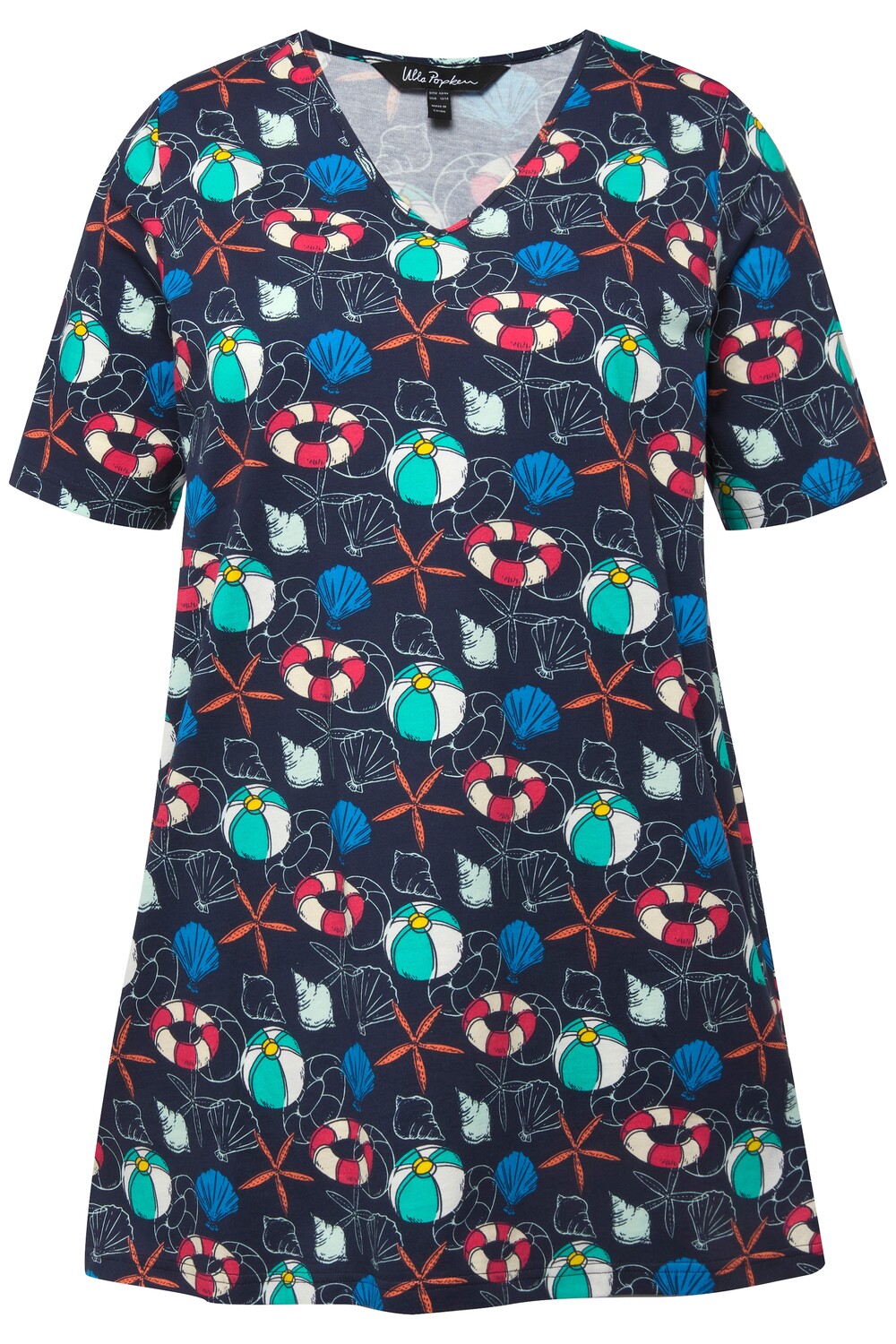 

Футболка Ulla Popken Long, цвет navy multi
