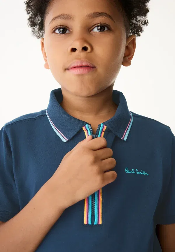 Поло regular fit Paul Smith Junior, темно-синий — фото 4