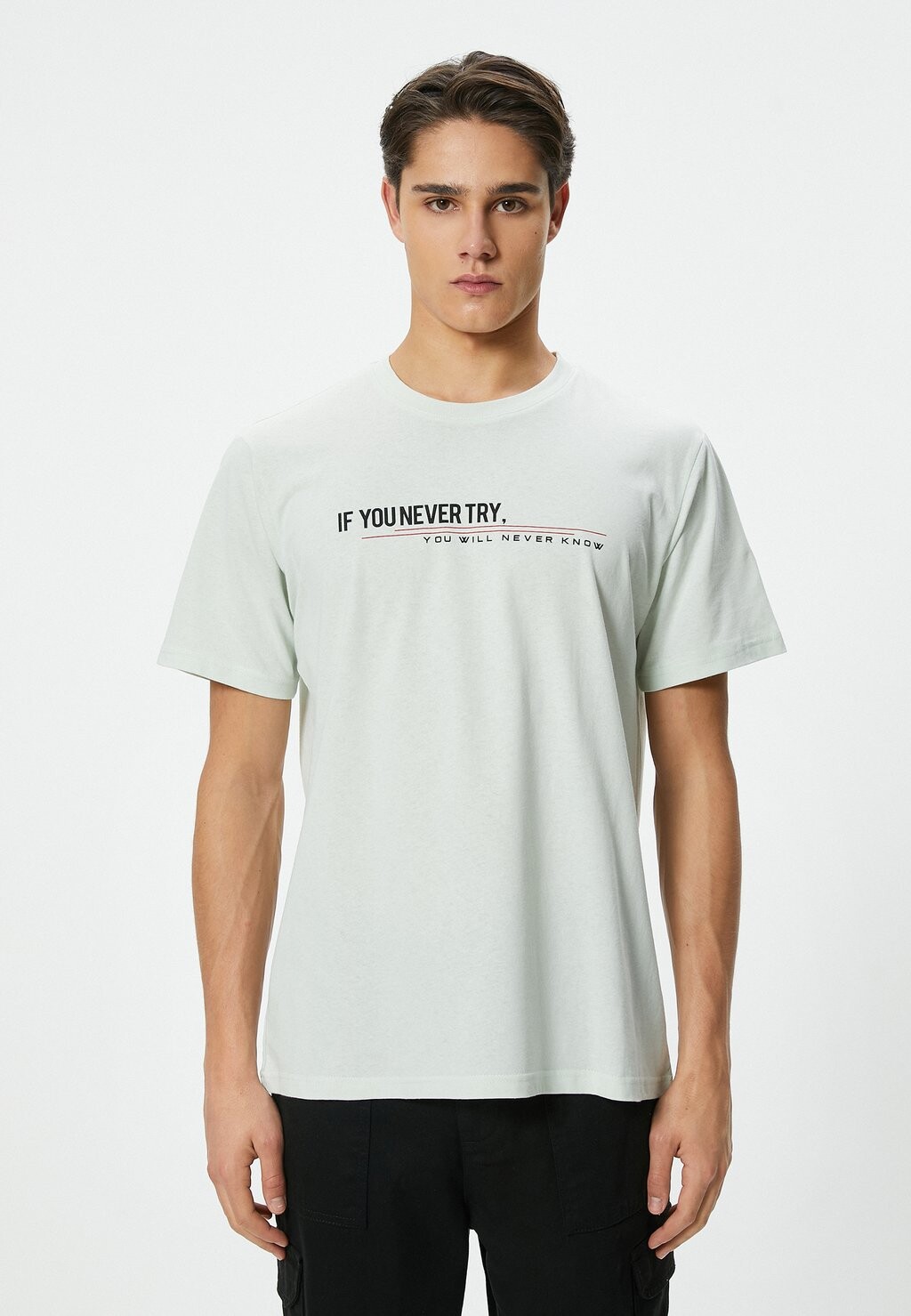 

Футболка с принтом SLOGAN CREW NECK SHORT SLEEVE Koton, зеленый