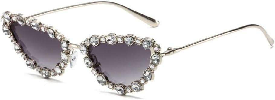 

Солнцезащитные очки «кошачий глаз» для женщин, солнцезащитные очки с кристаллами для мужчин, солнцезащитные очки для женщин с защитой от УФ-излучения UV400 generic, Silver Grey