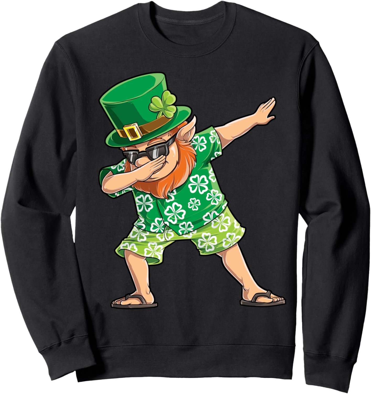 

Футболка с изображением танцующего лепрекона в стиле Дня Святого Патрика для мальчиков, гавайский стиль серфинга St. Patrick'S Day Lucky Co, черный