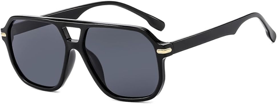 

Солнцезащитные очки-авиаторы в стиле ретро с семиугольной оправой, квадратной формы, большие, для женщин, винтажные, в стиле 70-х, с пластиковой оправой HEPTAGRAM 7, Black/Grey