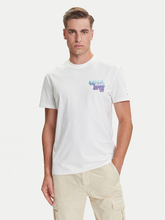 

Футболка regular fit Stack Backprint DM0DM21589 Tommy Jeans, белый