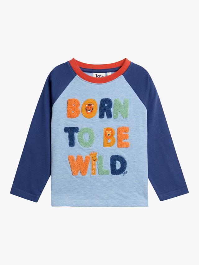 

Детский топ из хлопка с диким аппликационным принтом JoJo Maman Bébé, Blue