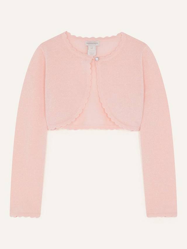 

Детский кардиган Niamh с укороченным кроем и фигурным краем Monsoon, Pink