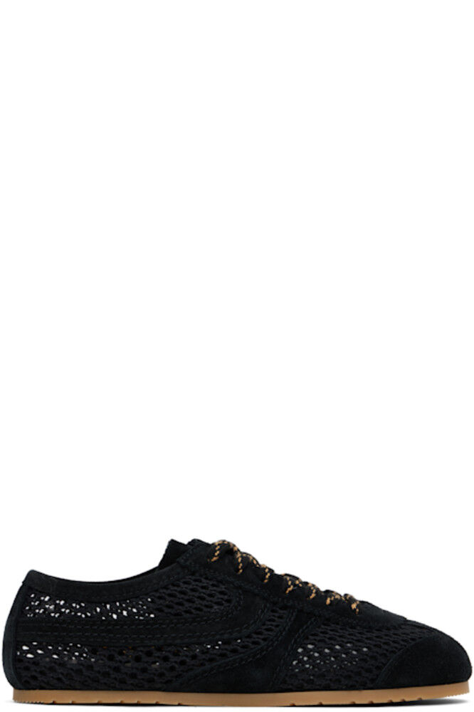Черные замшевые кроссовки Dries Van Noten
