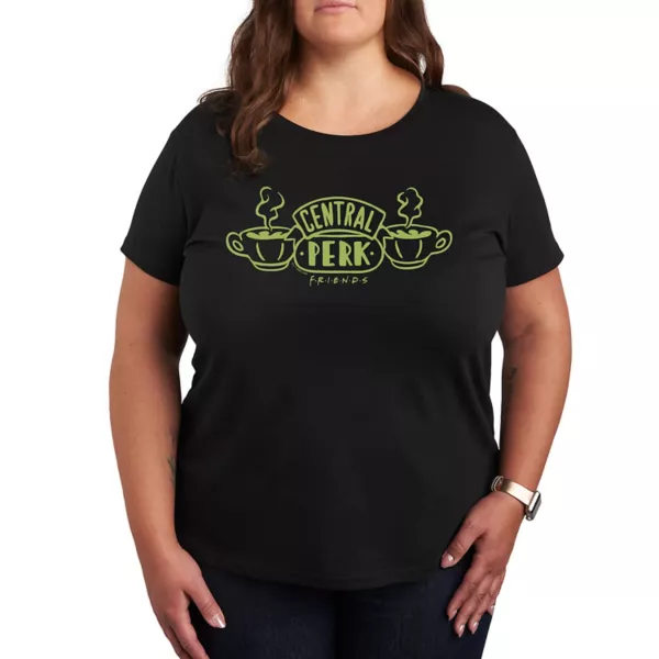 

Футболка с графическими лентами Plus Friends Central Perk Licensed Character, черный