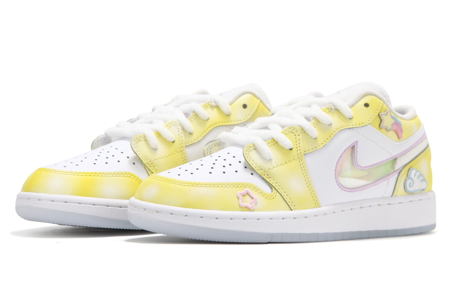 

Кроссовки Air JORDAN 1 Vintage Basketball Shoes Women's Low-Top Yellow White
