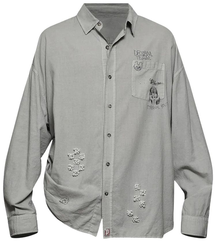 

Рубашка Play Hollywood Eternal Youth Oversized Dress Shirt Paly Hollywood, серый