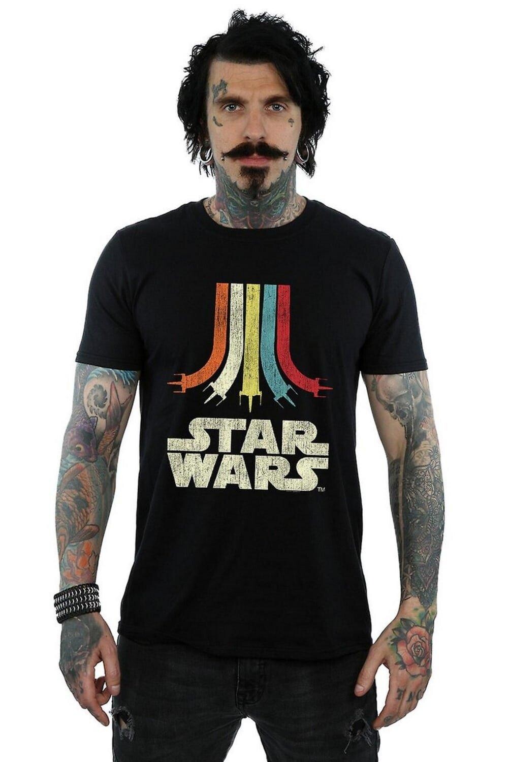 

Радужная хлопковая футболка Star Wars, черный