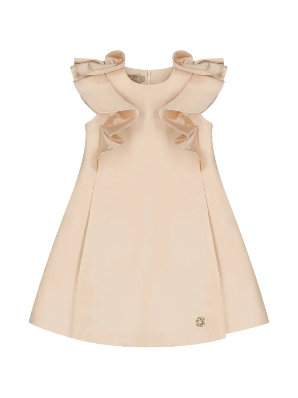 Платье с оборками на плечах Elie Saab Junior, нейтральный
