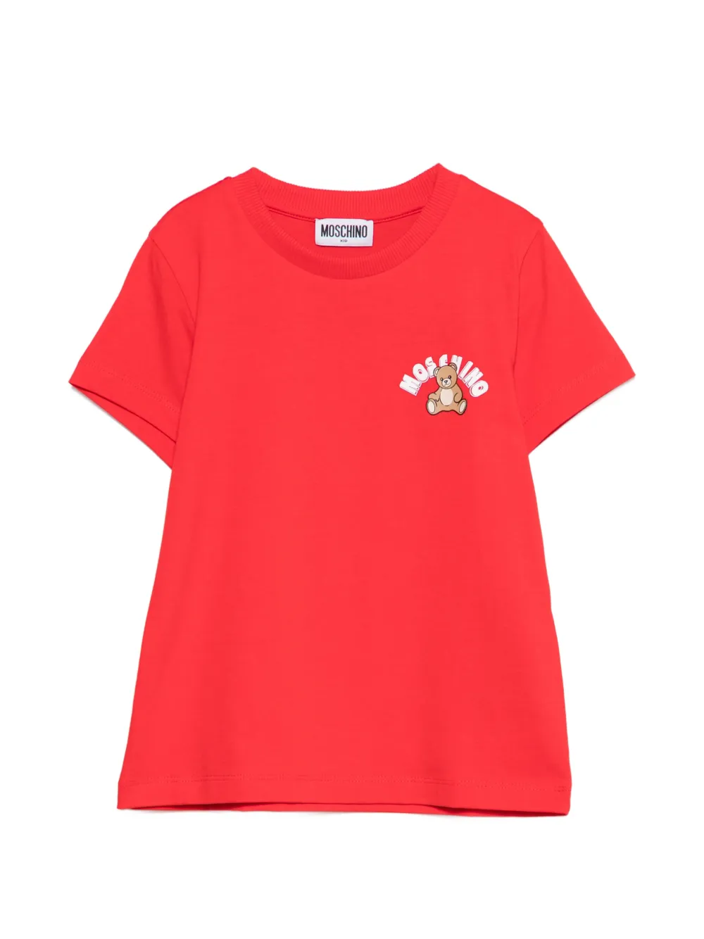 

Футболка с принтом мишки Moschino Kids, красный