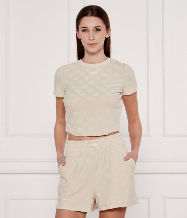 

Футболка пион Cropped fit Guess Active, бежевый