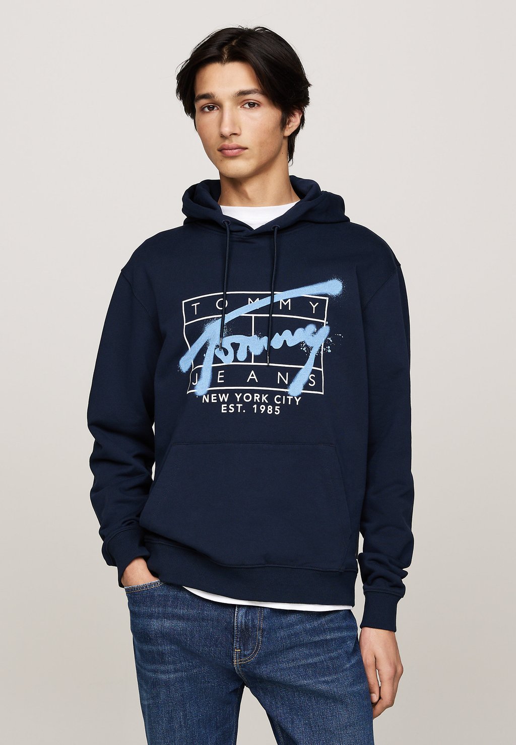 

Толстовка с капюшоном REG SPRAY Tommy Jeans, темно-синий