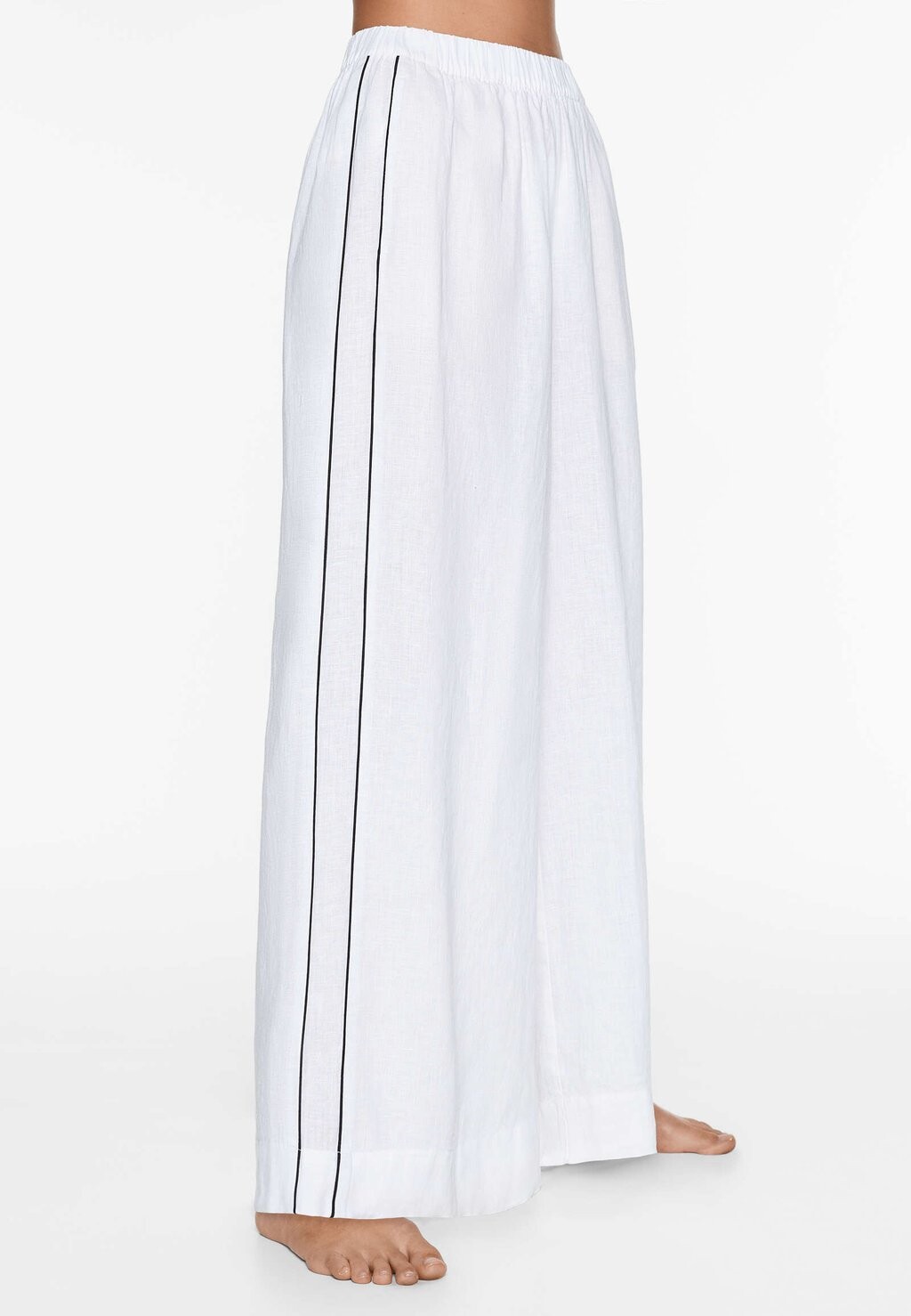 

Тканевые брюки WIDE-LEG WITH PIPING OYSHO, белый