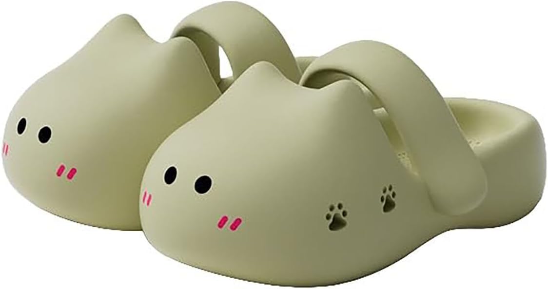 

Милые тапочки с кошкой для женщин, сандалии с кошачьей лапкой, домашние тапочки для мужчин и женщин, мультяшная кошка, для дома и улицы Generic, бежевый