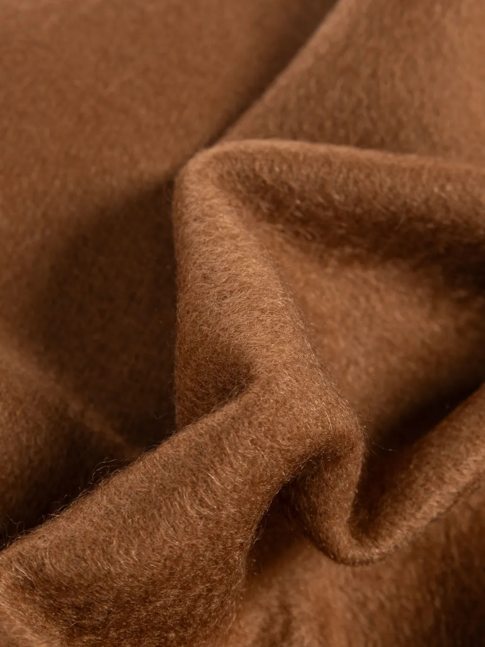 Шарф с вышитым логотипом и бахромой Max Mara, коричневый — фото 3