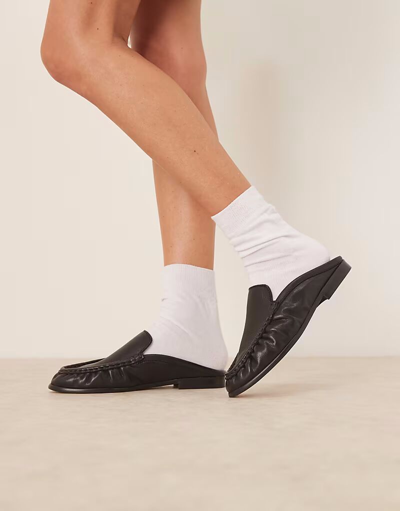 Мюли-лоферы премиум-класса ASOS DESIGN Mellow из черной кожи