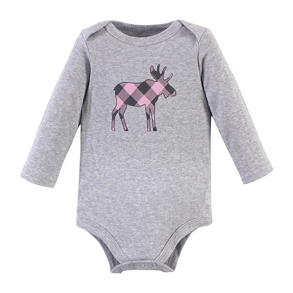 Боди для девочки из хлопка с длинным рукавом, pink moose Hudson Baby — фото 3