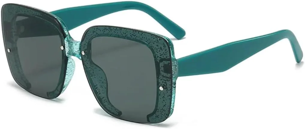 

Женские солнцезащитные очки без оправы в винтажном стиле, мужские большие солнцезащитные очки класса люкс с защитой от УФ-излучения UV400 VVTWSSW, Green