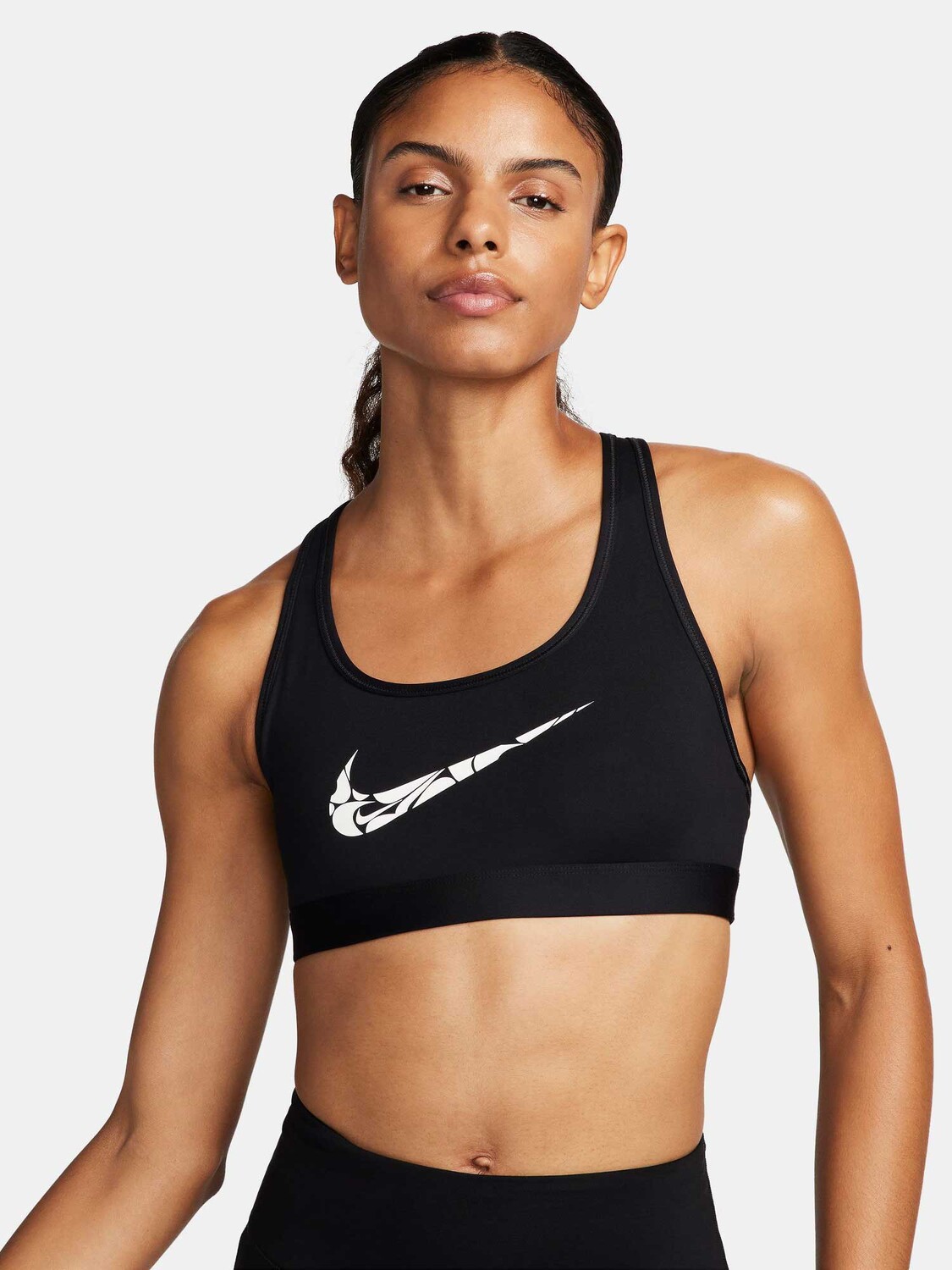 

Спортивный бюстгальтер Nike W NK SWSH LS HBR BRA, черный