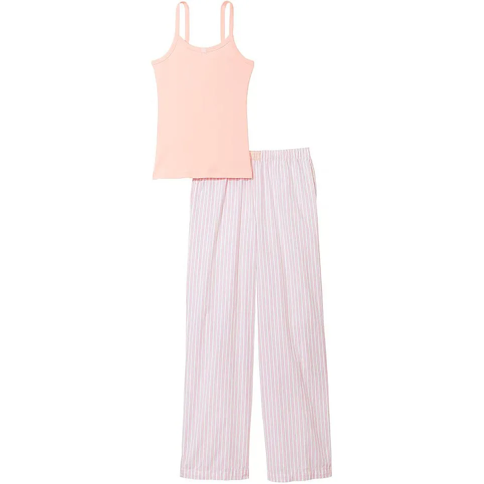 Victoria's Secret Комплект пижамы Sweet Limited Cotton Tank Tee Jama Set в бледно-розовую полоску