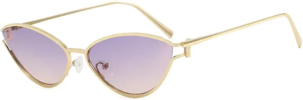 

Солнцезащитные очки с защитой UV400 | Металлические линзы в стиле «кошачий глаз» с полыми, разноцветными линзами | Для женщин и мужчин, для занятий спортом на открытом воздухе и вождения DSVIGF, Gray Tea