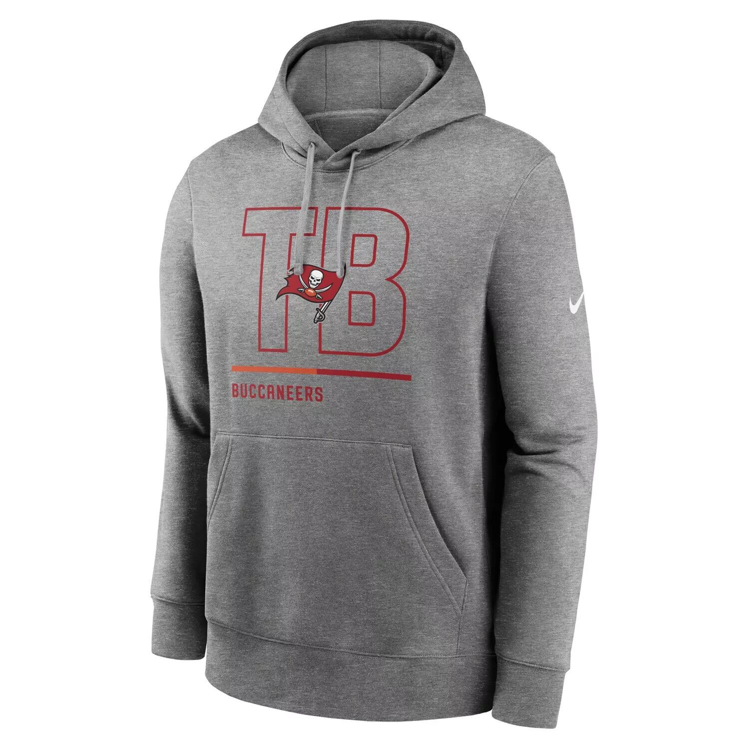 Мужской флисовый пуловер с капюшоном серого цвета Tampa Bay Buccaneers City Code Club Nike — фото 2