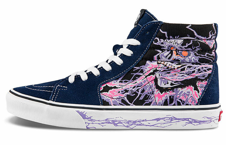 

Кроссовки Vans Unisex SK8-Hi Sneakers Printing Black/Purple, Черный, Кроссовки Vans Unisex SK8-Hi Sneakers Printing Black/Purple