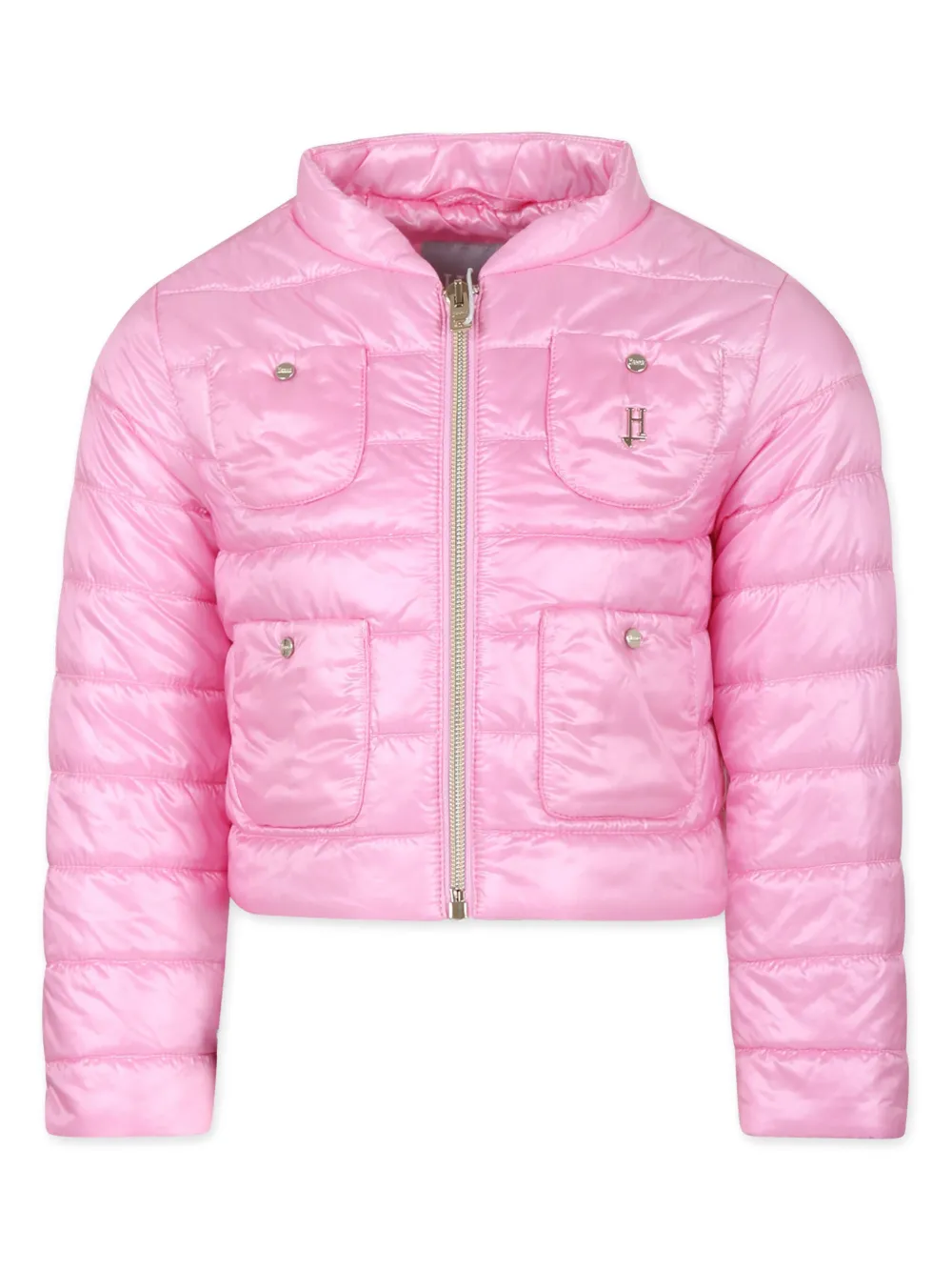 

Стеганая куртка на молнии Herno Kids, розовый