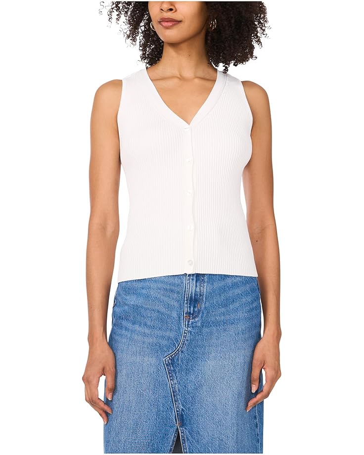 

Жилет Vince Camuto V-Neck Button Up Vest Tank, цвет Antique White