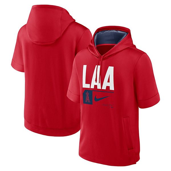 Мужская красная толстовка с капюшоном los angeles angels tri code lockup Nike