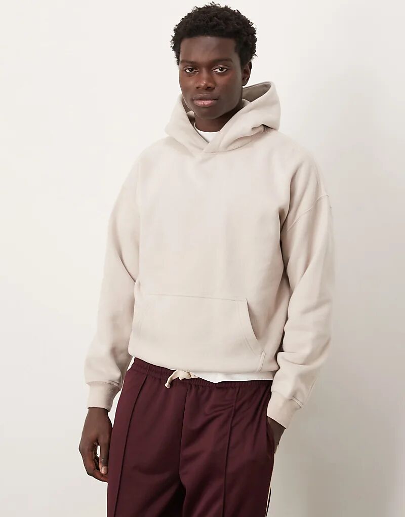 

Укороченная толстовка с капюшоном кремового цвета Abercrombie & Fitch