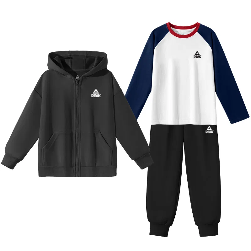 Спортивный костюм для детей PEAK Black/PK Logo White Silicone K