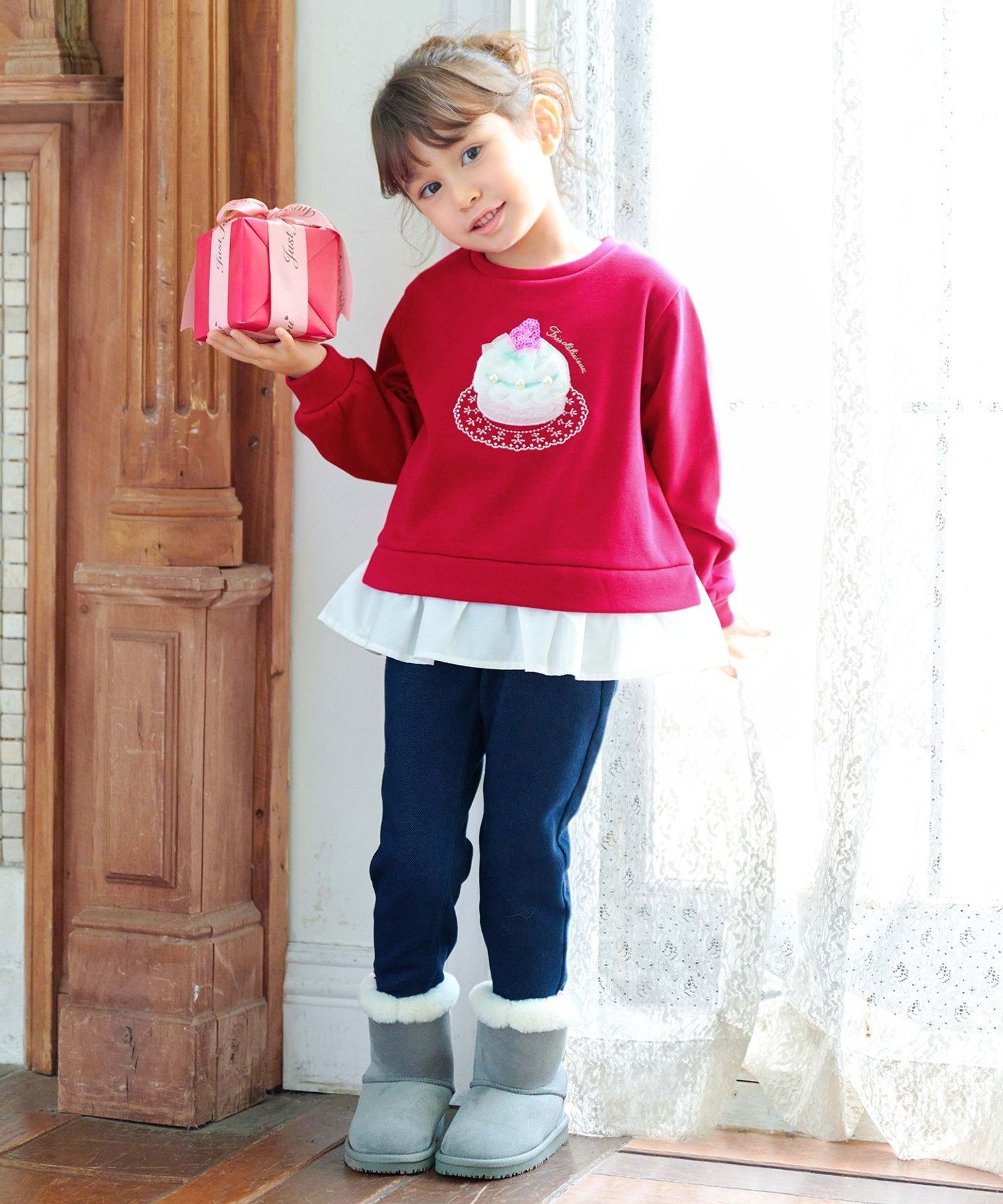Многослойная толстовка с ворсистой подкладкой ANY KIDS, Red (Cake) [010] — фото 3