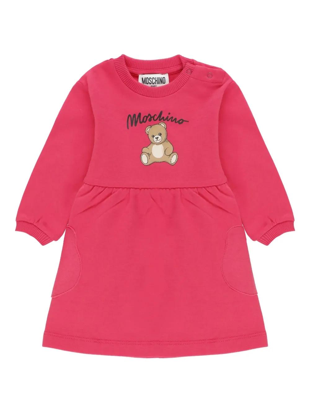 

Платье-свитшот с принтом Тедди Moschino Kids, розовый
