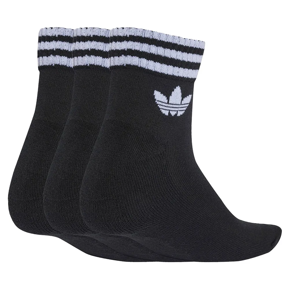 Носки 3 шт adidas Originals 3 Stripes Ankle, черный — фото 2