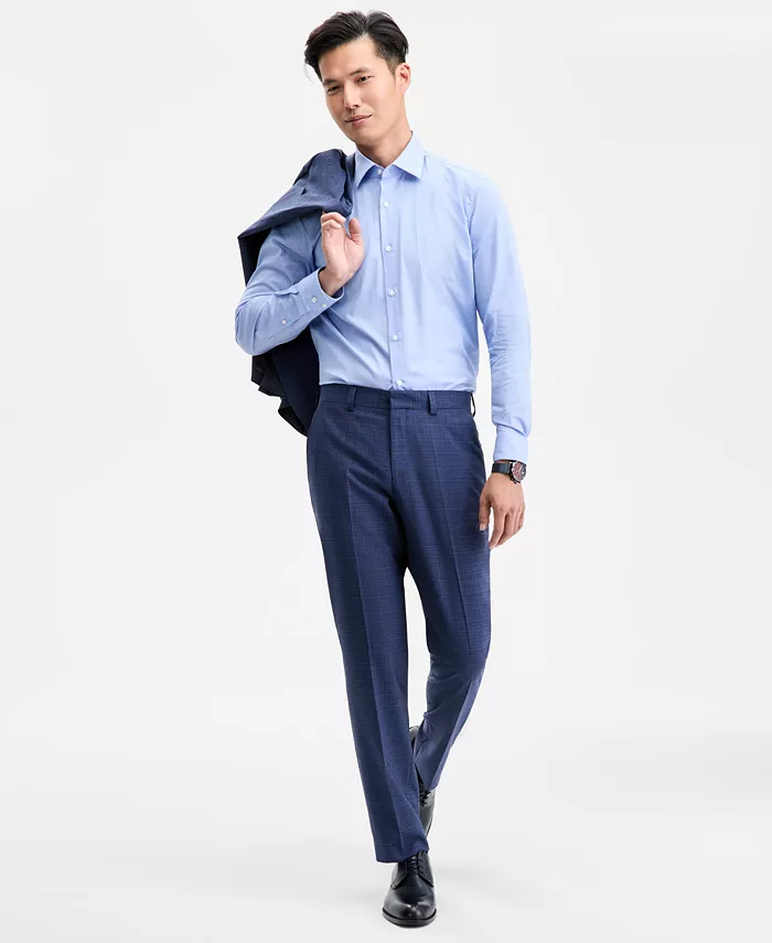 

Мужские клетчатые брюки современного кроя Hugo Boss, синий