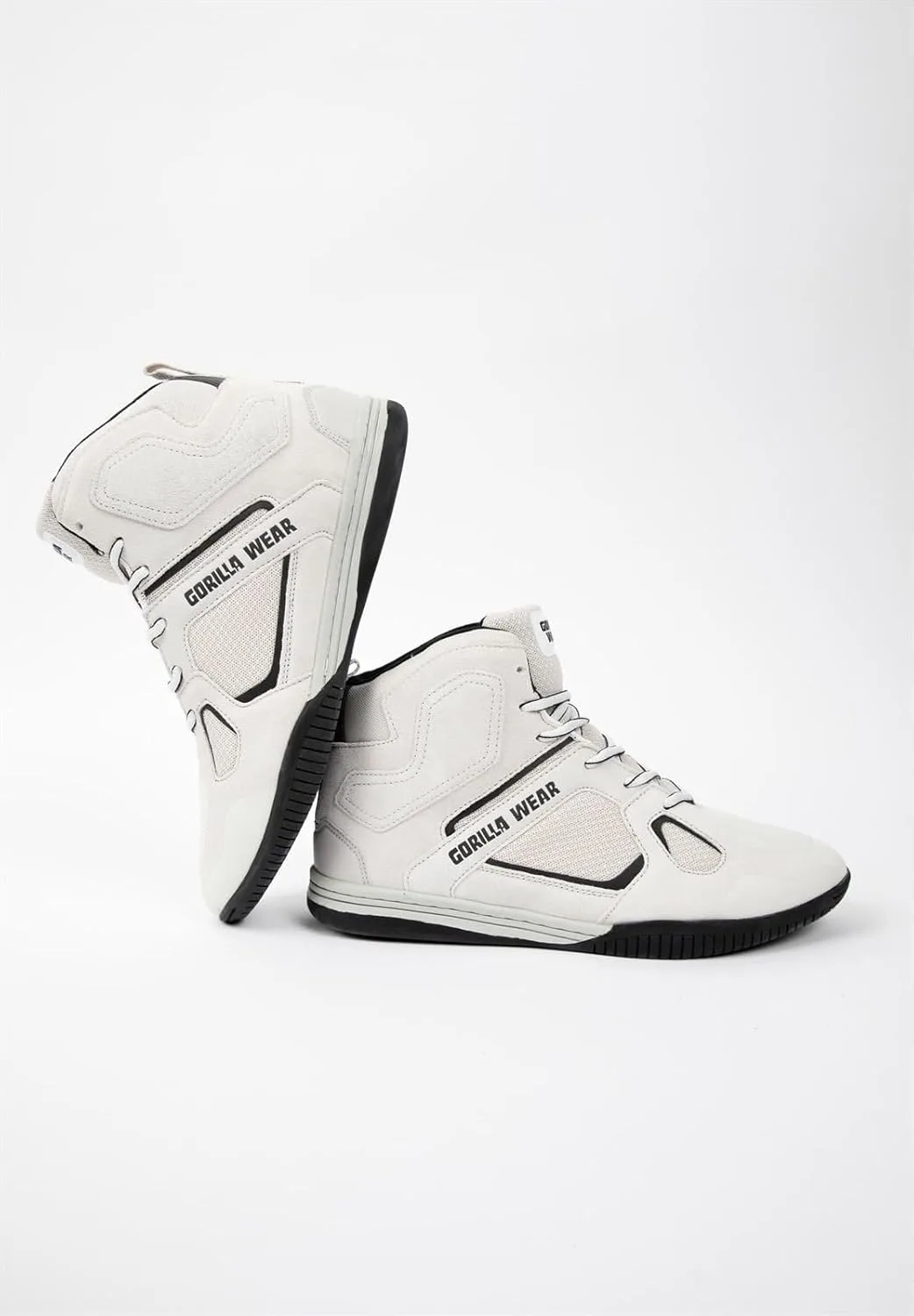 Кроссовки для бодибилдинга Gorilla Wear Troy High Tops - черно-серые - спортивные, повседневные, для тренировок, с логотипом, удобные, с очень прочной фиксацией, для мужчин — фото 4