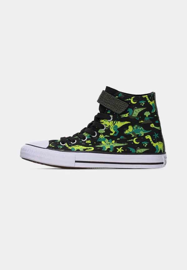 Chuck taylor all star easy on dinos унисекс высокие кроссовки Converse, Black/White/Neon Mantis — фото 2
