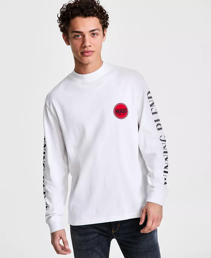 

Мужская футболка Dicruse Relaxed Fit с длинным рукавом Hugo Boss, белый