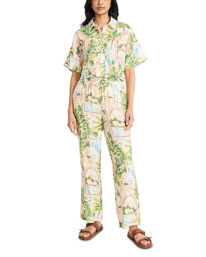 

Комплект топ и брюки с принтом "Открытка" The Good Journey, мультиколор