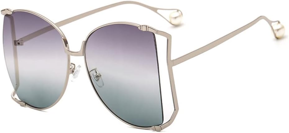 

Крупные женские солнцезащитные очки с жемчужным блеском, полуободковые женские солнцезащитные очки большого размера, женские солнцезащитные очки с прозрачными линзами generic, Grey Green