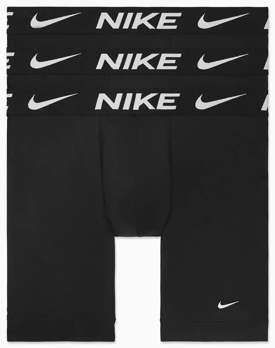

NIKE Underwear Boxer "BOXER BRIEF LONG 3PK" (3 шт. в упаковке), с эластичным поясом и надписью логотипа Nike, черный
