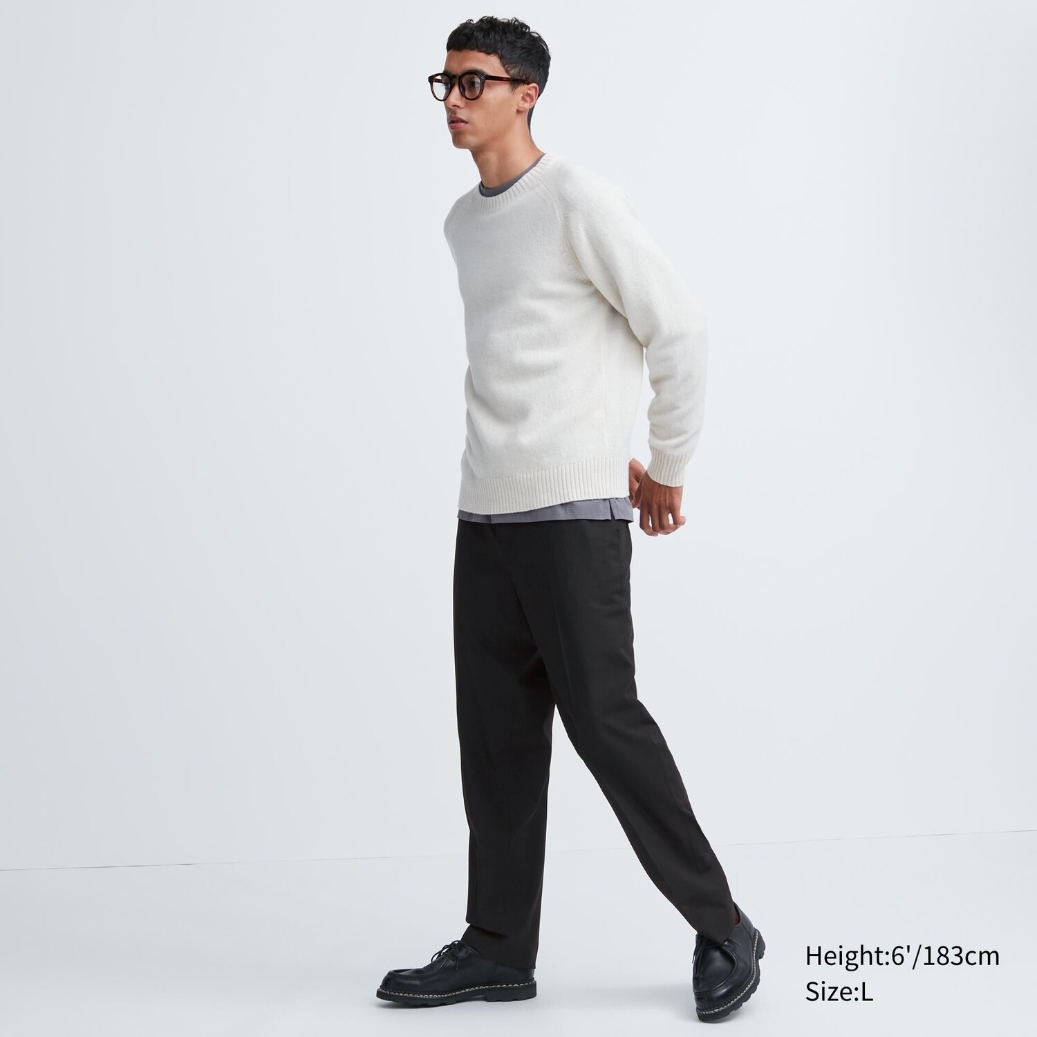 

Умные шерстяные брюки длиной до щиколотки (длинные) Uniqlo, черный