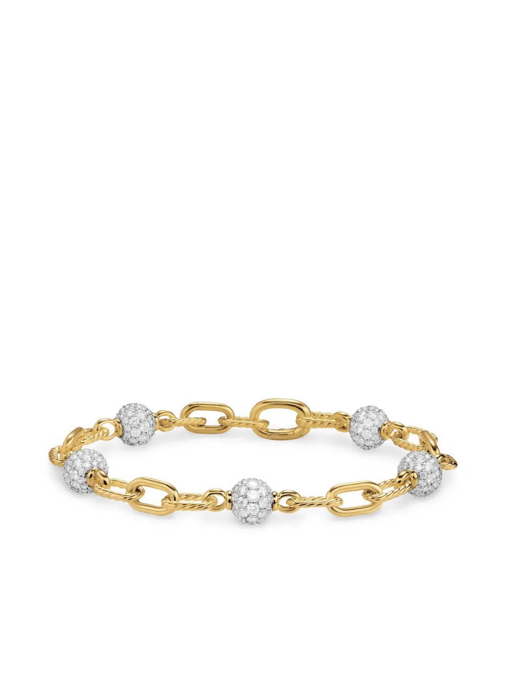 

Браслет DY Madison из желтого золота с бриллиантами (6 мм) David Yurman, золотой