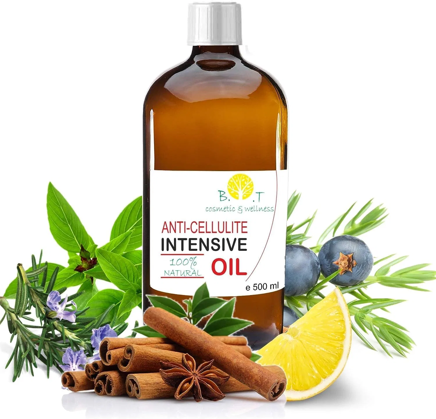Натуральное антицеллюлитное массажное масло 500 мл B.O.T Cosmetic & Wellness