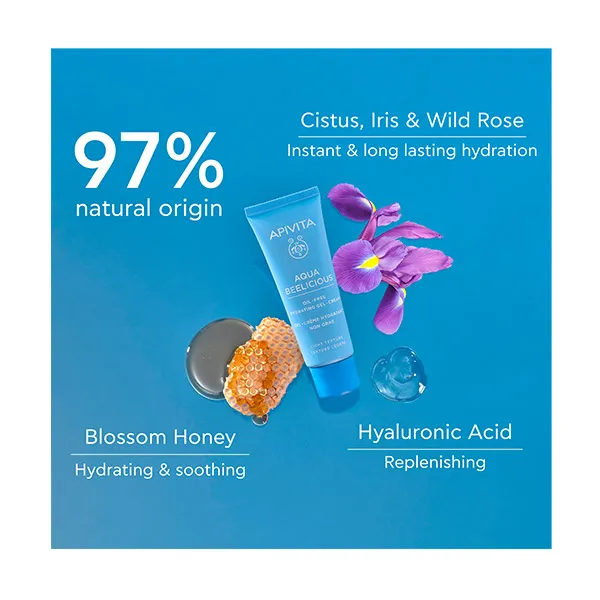 Крем для лица Apivita — Легкий увлажняющий Aqua Beelicious Crema-Gel, 40 мл — фото 4